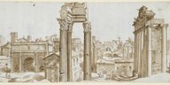 Eine Zeichnung des Forum Romanum