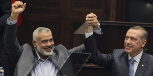 Hamasfunktionär Ismael Haniyeh und Präsident Erdogan (Archivbild)