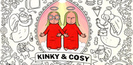 Eine Comiczeichnung von zwei Mädchen in roten Kleidern, drumherum jede Menge Kleinkram