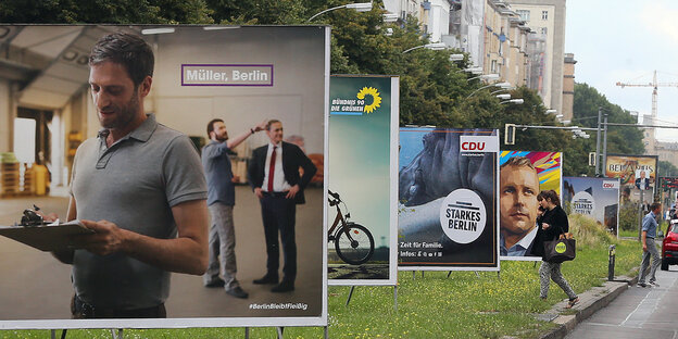 Wahlplakate in Berlins Straßen