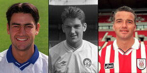 Porträts von drei englischen Fußballern