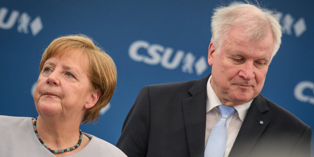 Angela Merkel (li.) und Horst Seehofer