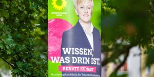Wahlplakat der Grünen mit Renate Künast