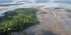 Luftansicht des Nigerdeltas