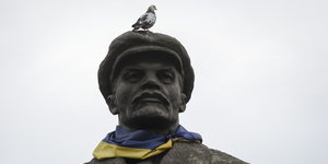 Die Lenin-Statue vergangenen März.