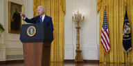 Präsident Joe Biden bei einer Pressekonferenz im Weißen Haus
