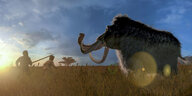 Mammut mit Jägern