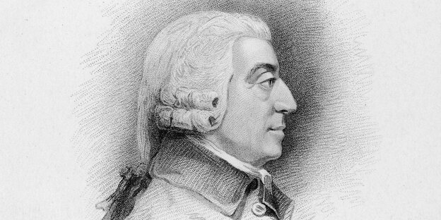 Eine Zeichnung von Adam Smith
