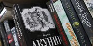 Bücher mit Titeln in russischer Schrift