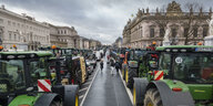 Traktoren füllen die Straße unter den Linden