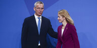 Nato-Generalsekretär Stoltenberg und Premierministerin Kallas.