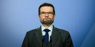 Marco Buschmann (FDP), Bundesminister der Justiz, äußert sich bei einer Pressekonferenz