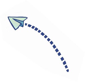 Eine Papierflieger, der dem Symbol von Telegram nachempfunden ist