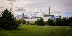 Ansicht des Atomkraftwerks in Tschernobyl am Samstag, den 20. April 2024
