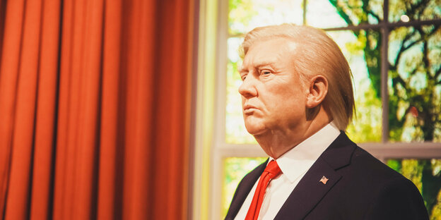 Eine Donald-Trump-Figur in Madame Tussauds Wachsmuseum in London.