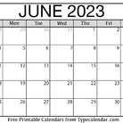 June 2023 Calendar