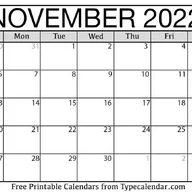 November Calendar 