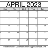 April 2023 Calendars 