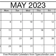 May 2023 Calendar 