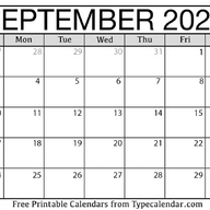 September 2023 Calendar 