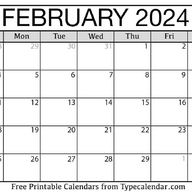 February 2024 Calendar 