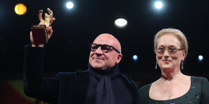Gianfranco Rosi und Meryl Streep bei der Preisverleihung
