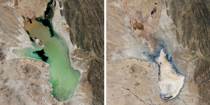 Links sieht man das Wasser in der Schlucht. Rechts ist das Wasser ausgetrocknet