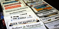 eine Reihe deutscher und eine internationaler Tageszeitungen