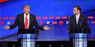 Donald Trump und Ted Cruz bei der Debatte