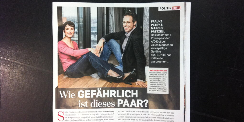 Ein Foto vom Interview in der „Bunten“