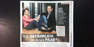 Ein Foto vom Interview in der „Bunten“