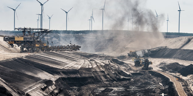 Eine vom Kohletagebau zerstörte Landschaft