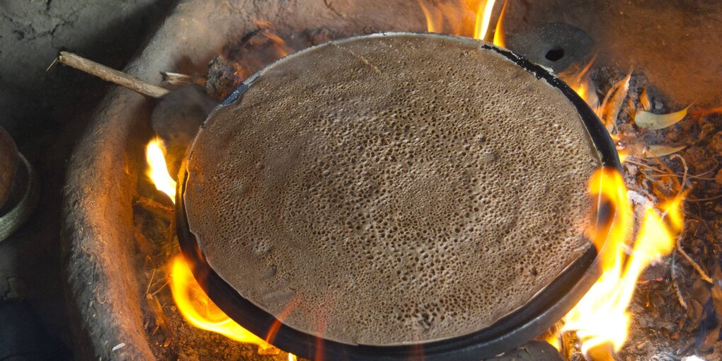 Injera, ein äthiopisches Nationalgericht