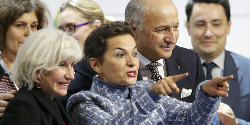 Laurence Tubiana, Chrsitiana Figueres, Laurent Fabius