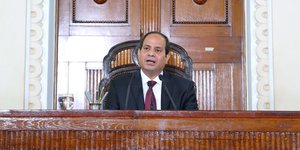 Präsident Abdel Fattah al-Sisi hält eine Rede