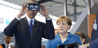 Angela Merkel und Barack Obama auf der Industriemesse in Hannover