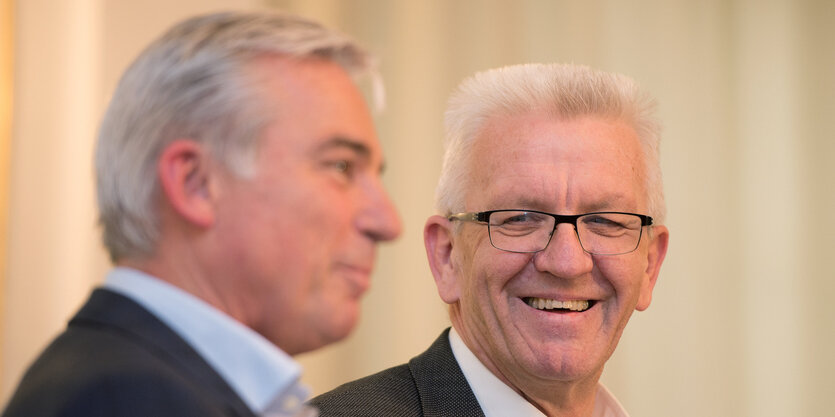 Doppelporträt Strobl und Kretschmann