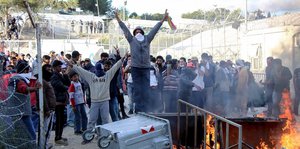 Proteste auf Lesbos