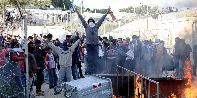 Proteste auf Lesbos