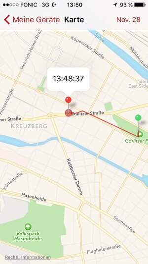 Auf dem Smartphone lässt sich das Fahrrad verfolgen Auf dem Smartphone lässt sich das Fahrrad verfolgen