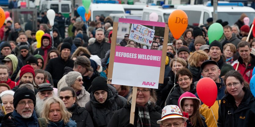 Gegendemonstranten am 12. März