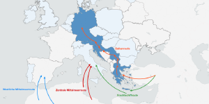 Die alte Balkanroute verläuft über Griechenland, Serbien, Mazedonien, in Richtung Norden