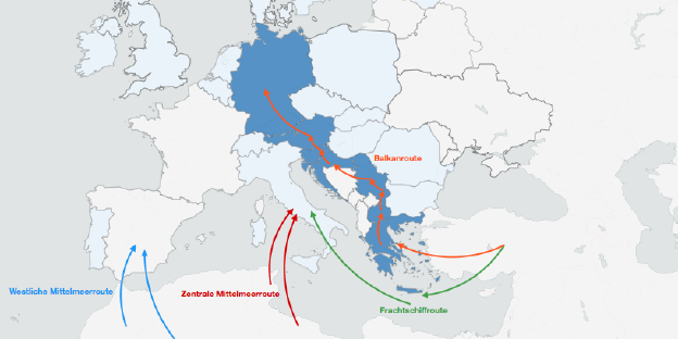 Die alte Balkanroute verläuft über Griechenland, Serbien, Mazedonien, in Richtung Norden
