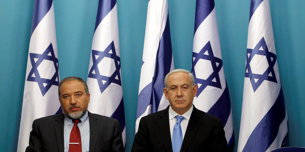 Zwei auf dem Weg nach rechts: Avigdor Lieberman und Benjamin Netanjahu