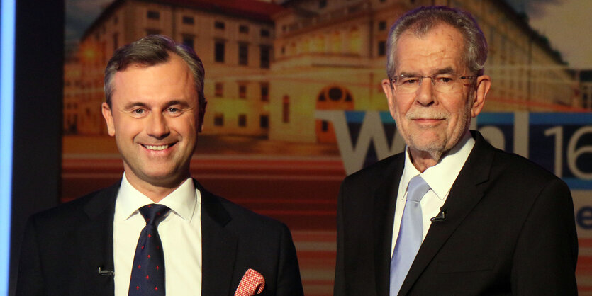 Hofer (links) und van der Bellen (rechts)