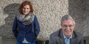 Eine Frau, Katja Kipping, und ein Mann, Bernd Riexinger