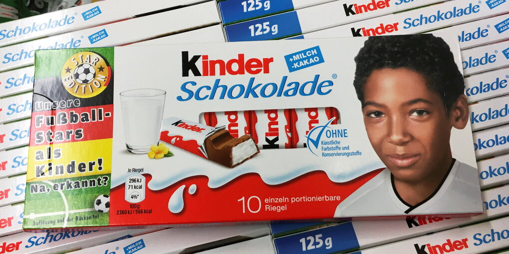 Kinderbild von Jerome Boateng auf einer Kinderschokoladenpackung