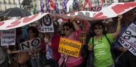 TTIP-Demonstranten in Madrid