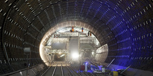 Arbeiten im Gotthard-Basistunnel