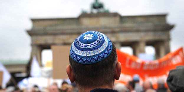 Demonstration von Juden am Brandenburger Tor